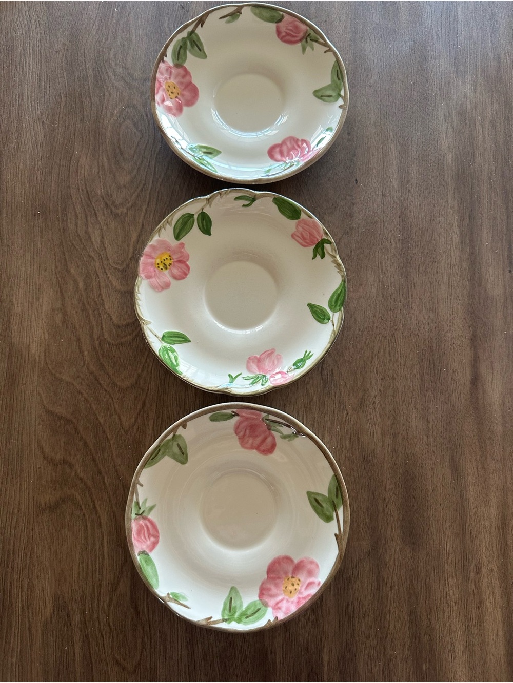 Franciscan Desert Rose Saucers Set of 3 Vintage Replacement Pieces
